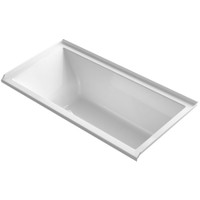 Kohler Underscore 60" Soaking Tub with Right Drain and Bask Heating Technology - White Kohler Underscore 60" Soaking Tub with Right Drain and Bask Heating Technology - White