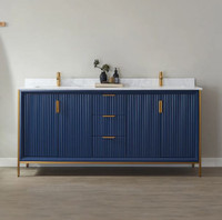 Nebraska 72" Double Sink Bath Vanity with Stone Top