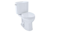 Toto Drake® II Two-Piece Toilet, Round Bowl, 1.28 GPF With Left Hand Lever - Cotton Toto Drake® II Two-Piece Toilet, Round Bowl, 1.28 GPF With Left Hand Lever - Cotton