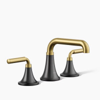 Kohler Tone™ Widespread Bathroom Sink Faucet, 1.2 GPM - Matte Black with Brushed Moderne Brass Kohler Tone™ Widespread Bathroom Sink Faucet, 1.2 GPM - Matte Black with Brushed Moderne Brass