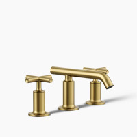 Kohler Purist® Widespread Bathroom Sink Faucet With Cross Handles, 1.2 GPM - Vibrant Brushed Moderne Brass