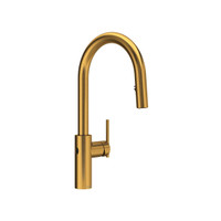 Riobel Lateral Pull-Down Touchless Kitchen Faucet With C-Spout - Brushed Gold