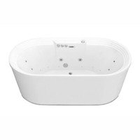 Sofi Series in. x 34 in. Acrylic Combination 50 Gallon Capacity Freestanding Bathtub with Center Drain in White