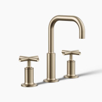 Kohler Purist® Widespread bathroom sink faucet with Cross handles, 1.2 gpm Vibrant Brushed Bronze