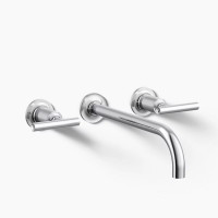 Kohler Purist® Wall-mount Bathroom Sink Faucet Trim With Lever Handles, 1.2 GPM - Polished Chrome