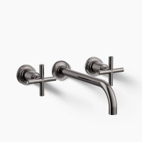 Kohler Purist® Wall-mount Bathroom Sink Faucet Trim With Cross Handles, 1.2 GPM - Vibrant Titanium