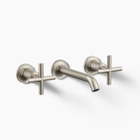 Kohler Purist® Wall-mount Bathroom Sink Faucet Trim With Cross Handles, 1.2 GPM Vibrant Brushed Nickel