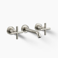 Kohler Purist® Wall-mount Bathroom Sink Faucet Trim With Cross Handles, 1.2 GPM Vibrant Polished Nickel