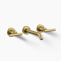 Kohler Purist® Wall-mount Bathroom Sink Faucet Trim With Lever Handles, 1.2 GPM Vibrant Brushed Moderne Brass