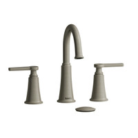Riobel Momenti Widespread Lavatory Faucet with C-Spout - Brushed Nickel with J-Shaped Handles