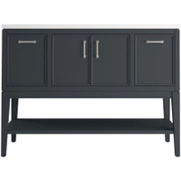 Kohler Winnow 48" Free Standing Single Basin Vanity Set with Cabinet, and Quartz Vanity Top - Slate Grey Kohler Winnow 48" Free Standing Single Basin Vanity Set with Cabinet, and Quartz Vanity Top - Slate Grey