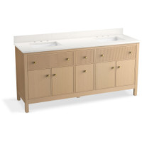 Kohler Malin by Studio McGee 73" Free Standing Double Basin Vanity Set with Cabinet and Quartz Vanity Top - White Oak Kohler Malin by Studio McGee 73" Free Standing Double Basin Vanity Set with Cabinet and Quartz Vanity Top - White Oak