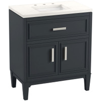 Kohler Southerk 30" Free Standing Single Basin Vanity Set with Cabinet and Quartz Vanity Top - Slate Grey Kohler Southerk 30" Free Standing Single Basin Vanity Set with Cabinet and Quartz Vanity Top - Slate Grey