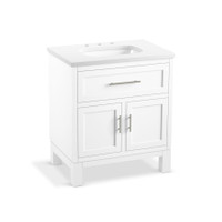 Kohler Quo 31" Free Standing Single Basin Vanity Set with Cabinet and Quartz Vanity Top - White Kohler Quo 31" Free Standing Single Basin Vanity Set with Cabinet and Quartz Vanity Top - White