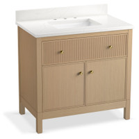 Kohler Malin by Studio McGee 37" Free Standing Single Basin Vanity Set with Cabinet and Quartz Vanity Top - White Oak Kohler Malin by Studio McGee 37" Free Standing Single Basin Vanity Set with Cabinet and Quartz Vanity Top - White Oak