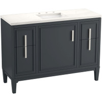Kohler Southerk 48" Free Standing Single Basin Vanity Set with Cabinet and Quartz Vanity Top - Slate Grey Kohler Southerk 48" Free Standing Single Basin Vanity Set with Cabinet and Quartz Vanity Top - Slate Grey