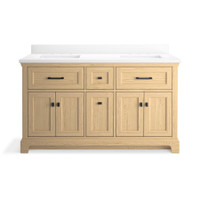 Kohler Charlemont 61" Free Standing Double Basin Vanity Set with Cabinet and Quartz Vanity Top - Light Oak Kohler Charlemont 61" Free Standing Double Basin Vanity Set with Cabinet and Quartz Vanity Top - Light Oak