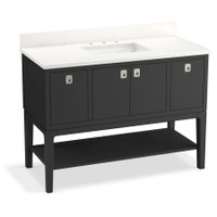 Kohler Seagrove by Studio McGee 49" Free Standing Single Basin Vanity Set with Cabinet and Quartz Vanity Top - Ferrous Grey Kohler Seagrove by Studio McGee 49" Free Standing Single Basin Vanity Set with Cabinet and Quartz Vanity Top - Ferrous Grey