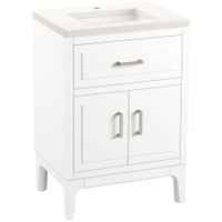 Kohler Seer 24" Free Standing Single Basin Vanity Set with Cabinet, and Quartz Vanity Top - White Kohler Seer 24" Free Standing Single Basin Vanity Set with Cabinet, and Quartz Vanity Top - White