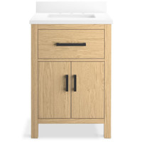 Kohler Kresla 25" Free Standing Single Basin Vanity Set with Cabinet and Quartz Vanity Top - Light Oak Kohler Kresla 25" Free Standing Single Basin Vanity Set with Cabinet and Quartz Vanity Top - Light Oak