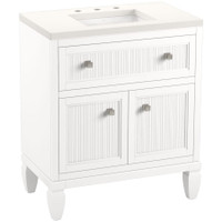 Kohler Hearthhaven 30" Free Standing Single Basin Vanity Set with Cabinet, and Quartz Vanity Top - White Kohler Hearthhaven 30" Free Standing Single Basin Vanity Set with Cabinet, and Quartz Vanity Top - White