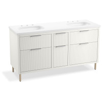 Kohler Spacity 60" Wall Mounted Double Basin Vanity Set with Cabinet and Quartz Vanity Top and Sinks Included - White Kohler Spacity 60" Wall Mounted Double Basin Vanity Set with Cabinet and Quartz Vanity Top and Sinks Included - White