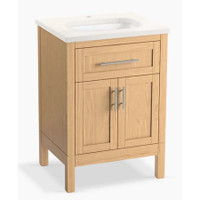 Kohler Hadron 24" Free Standing Single Basin Vanity Set with Cabinet and Quartz Vanity Top - Light Oak Kohler Hadron 24" Free Standing Single Basin Vanity Set with Cabinet and Quartz Vanity Top - Light Oak