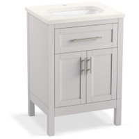 Kohler Hadron 24" Free Standing Single Basin Vanity Set with Cabinet and Quartz Vanity Top - Atmos Grey Kohler Hadron 24" Free Standing Single Basin Vanity Set with Cabinet and Quartz Vanity Top - Atmos Grey