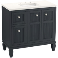 Kohler Hearthhaven 36" Free Standing Single Basin Vanity Set with Cabinet, and Quartz Vanity Top - Slate Grey Kohler Hearthhaven 36" Free Standing Single Basin Vanity Set with Cabinet, and Quartz Vanity Top - Slate Grey
