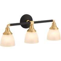 Kohler Lighting Devonshire 3 Light 23" Wide Bathroom Vanity Light - Black Brass Trim Kohler Lighting Devonshire 3 Light 23" Wide Bathroom Vanity Light - Black Brass Trim