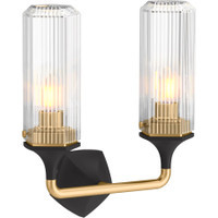 Kohler Lighting Occasion 2 Light 15" Wide Vanity Light - Black / Brass Kohler Lighting Occasion 2 Light 15" Wide Vanity Light - Black / Brass