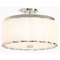 Kohler Lighting Tresdoux 3 Light 17" Wide Semi-Flush Drum Ceiling Fixture - Polished Nickel Kohler Lighting Tresdoux 3 Light 17" Wide Semi-Flush Drum Ceiling Fixture - Polished Nickel