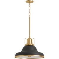 Kohler Lighting Hauksbee 18" Wide 1 Light Pendant with Domed Metal Shade - Matte Black / Brushed Modern Brass Kohler Lighting Hauksbee 18" Wide 1 Light Pendant with Domed Metal Shade - Matte Black / Brushed Modern Brass