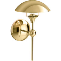 Kohler Lighting Vorleigh 15" Tall 1 Light Adjustable Dome Wall Sconce - Polished Brass Kohler Lighting Vorleigh 15" Tall 1 Light Adjustable Dome Wall Sconce - Polished Brass