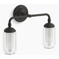 Kohler Lighting Artifacts 2 Light 19" Wide Bathroom Vanity Light - Matte Black Kohler Lighting Artifacts 2 Light 19" Wide Bathroom Vanity Light - Matte Black