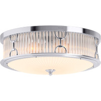 Kohler Lighting Terret 3 Light 15" Wide Flush Mount Drum Ceiling Fixture - Polished Chrome Kohler Lighting Terret 3 Light 15" Wide Flush Mount Drum Ceiling Fixture - Polished Chrome