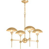 Kohler Lighting Vorleigh 26" Wide 4 Light Adjustable Dome Chandelier - Brushed Modern Brass Kohler Lighting Vorleigh 26" Wide 4 Light Adjustable Dome Chandelier - Brushed Modern Brass