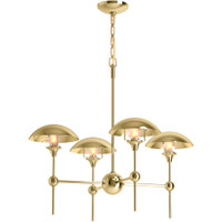 Kohler Lighting Vorleigh 26" Wide 4 Light Adjustable Dome Chandelier - Polished Brass Kohler Lighting Vorleigh 26" Wide 4 Light Adjustable Dome Chandelier - Polished Brass