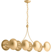 Kohler Lighting Vorleigh 44" Wide 8 Light Adjustable Dome Linear Chandelier - Brushed Modern Brass Kohler Lighting Vorleigh 44" Wide 8 Light Adjustable Dome Linear Chandelier - Brushed Modern Brass