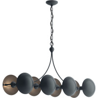 Kohler Lighting Vorleigh 44" Wide 8 Light Adjustable Dome Linear Chandelier - Gunmetal Kohler Lighting Vorleigh 44" Wide 8 Light Adjustable Dome Linear Chandelier - Gunmetal