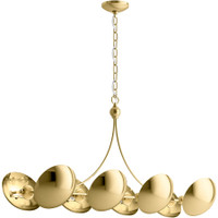 Kohler Lighting Vorleigh 44" Wide 8 Light Adjustable Dome Linear Chandelier - Polished Brass Kohler Lighting Vorleigh 44" Wide 8 Light Adjustable Dome Linear Chandelier - Polished Brass