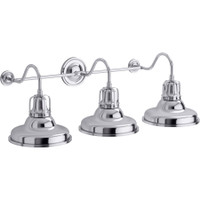 Kohler Lighting Hauksbee 35" Wide 3 Light Vanity Light with Domed Metal Shades - Polished Chrome Kohler Lighting Hauksbee 35" Wide 3 Light Vanity Light with Domed Metal Shades - Polished Chrome