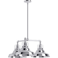 Kohler Lighting Hauksbee 30" Wide 3 Light Chandelier with Domed Metal Shades - Polished Chrome Kohler Lighting Hauksbee 30" Wide 3 Light Chandelier with Domed Metal Shades - Polished Chrome