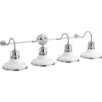 Kohler Lighting Hauksbee 47" Wide 4 Light Vanity Light with Domed Metal Shades - White / Polished Chrome Kohler Lighting Hauksbee 47" Wide 4 Light Vanity Light with Domed Metal Shades - White / Polished Chrome