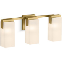 Kohler Lighting Honesty 3 Light 22" Wide Vanity Light with Frosted Glass Shades - Brushed Moderne Brass Kohler Lighting Honesty 3 Light 22" Wide Vanity Light with Frosted Glass Shades - Brushed Moderne Brass
