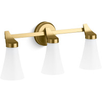 Kohler Lighting Simplice 3 Light 23" Wide Vanity Light with Painted Glass Shades - Brushed Moderne Brass Kohler Lighting Simplice 3 Light 23" Wide Vanity Light with Painted Glass Shades - Brushed Moderne Brass