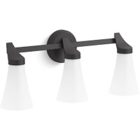 Kohler Lighting Simplice 3 Light 23" Wide Vanity Light with Painted Glass Shades - Matte Black Kohler Lighting Simplice 3 Light 23" Wide Vanity Light with Painted Glass Shades - Matte Black