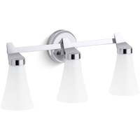 Kohler Lighting Simplice 3 Light 23" Wide Vanity Light with Painted Glass Shades - Polished Chrome Kohler Lighting Simplice 3 Light 23" Wide Vanity Light with Painted Glass Shades - Polished Chrome
