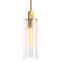 Kohler Lighting Crue 5" Wide Mini Pendant with Clear Glass Shade -  Brushed Moderne Brass Kohler Lighting Crue 5" Wide Mini Pendant with Clear Glass Shade -  Brushed Moderne Brass