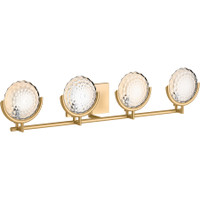 Kohler Lighting Arendela 37" Wide 4 Light Vanity Light with Briolette Faceted Glass - Brushed Modern Brass Kohler Lighting Arendela 37" Wide 4 Light Vanity Light with Briolette Faceted Glass - Brushed Modern Brass